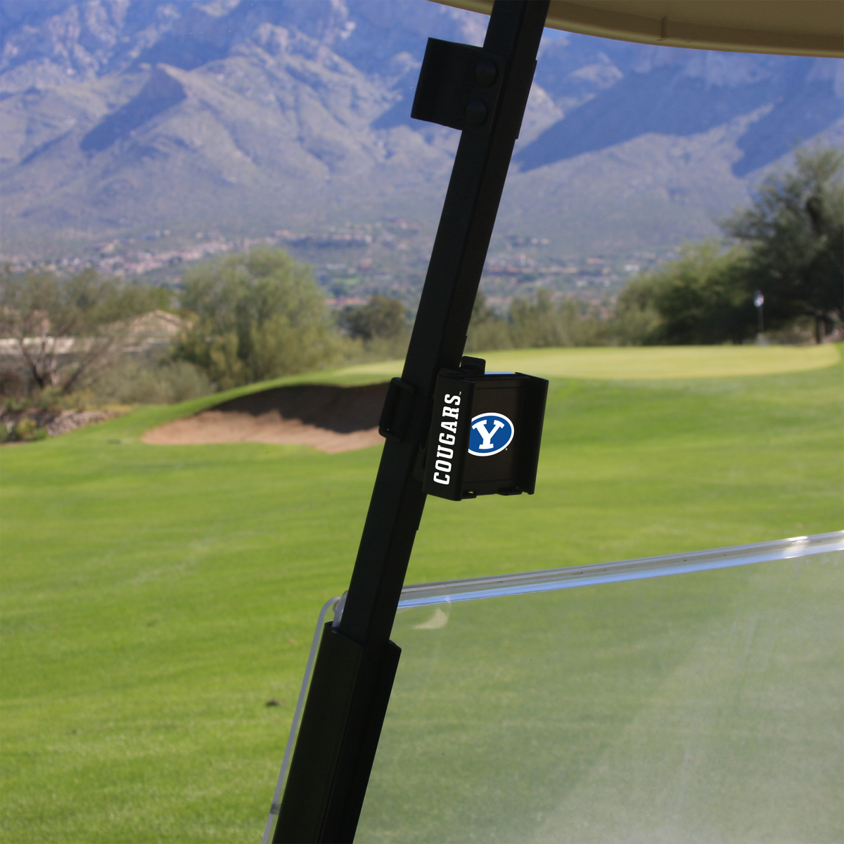 PC001B-BYU Phone Caddy Black On Frame Angled Listing v1